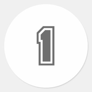Number 1 classic round sticker