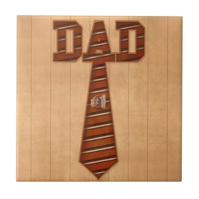 number 1 dad ceramic tile (Front)