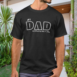Number 1 Dad Certified Bold Typography T-Shirt