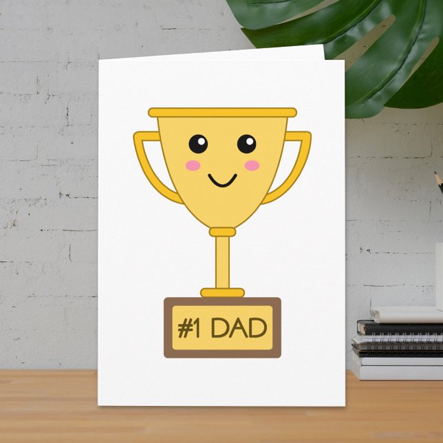Number 1 Dad Cute Trophy Father's Day Card (Creator Uploaded)