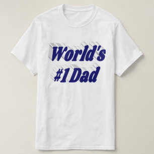 Number 1 Dad Fathers Day dark blue text T-Shirt