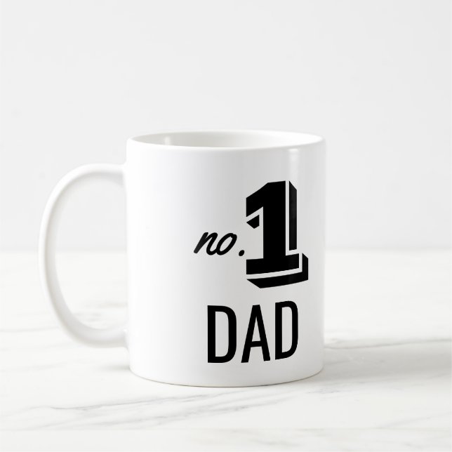 number 1 dad fathers day photo gift coffee mug (Left)