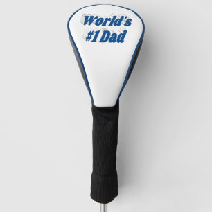 Number 1 Dad Fathers Day sea blue text  Golf Head  Cover