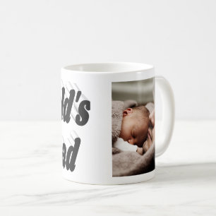 Number 1 Dad Photo black text Coffee Mug