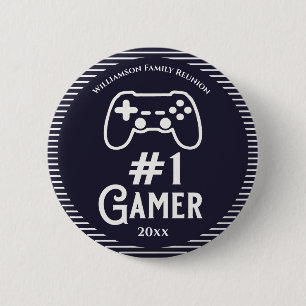 Number 1 Gamer Award Family Reunion 6 Cm Round Badge