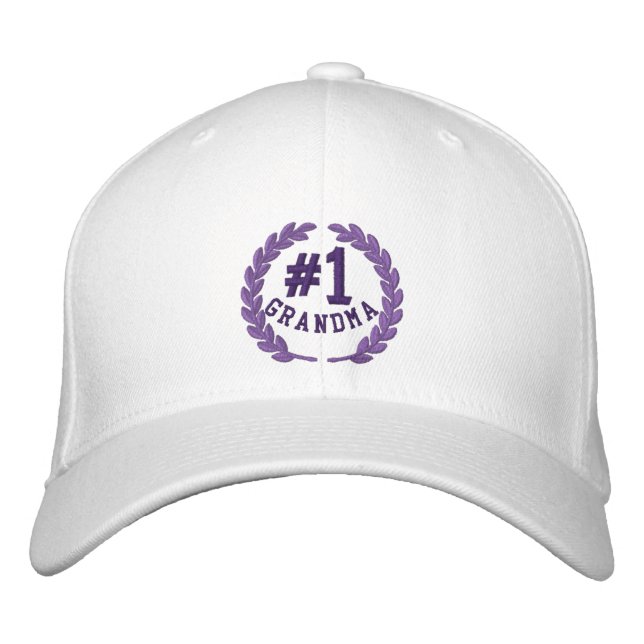 Number 1 Grandma All Star Laurels Embroidery Embroidered Hat (Front)
