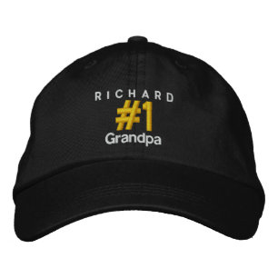 Number 1 GRANDPA Personalised Adjustable Hat V06D