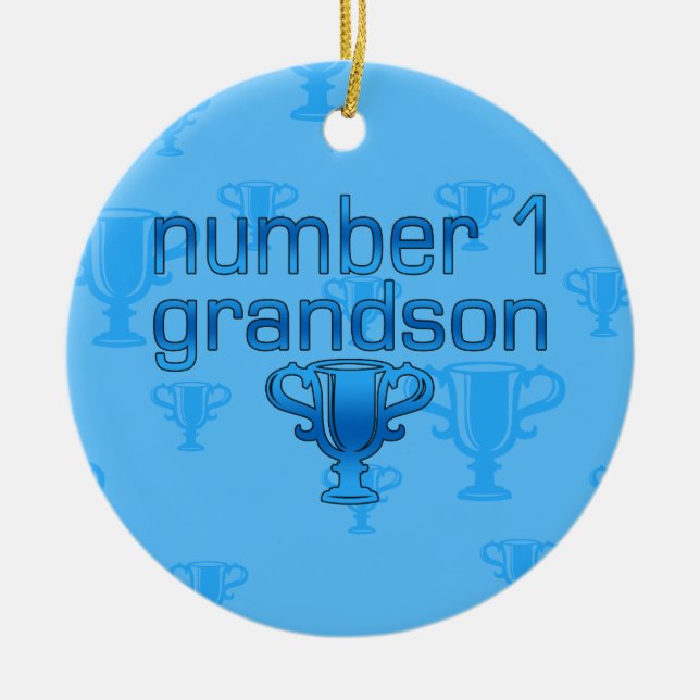 Number 1 Grandson Ceramic Tree Decoration (Front)