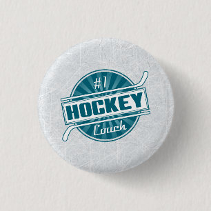 Number 1 Hockey Coach (blue) Button