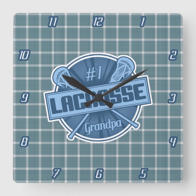 Number 1 Lacrosse Grandpa Wall Clock (Front)