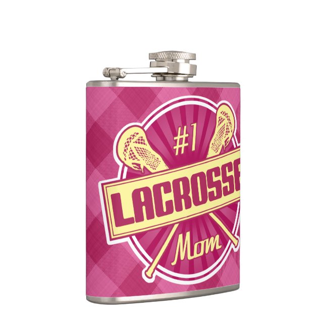 Number 1 Lacrosse Mum Hip Flaskd Hip Flask (Right)