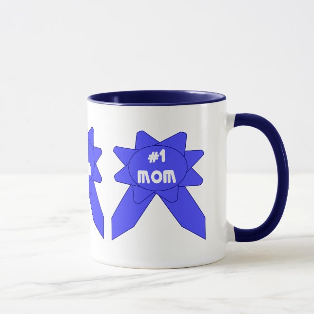 Number 1 Mum Blue Ribbon Mug (Right)