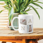 Number 1 Nana Grandma Photo Collage Gold Frame Coffee Mug<br><div class="desc">Show your grandmother (nana) your love with our personalized #1 nana love heart photo collage mug. Our design features a wrap-around design with a five photo collage design with a modern faux gold overlayed frame on each photo. This special mug is the perfect gift to send to your grandma for...</div>