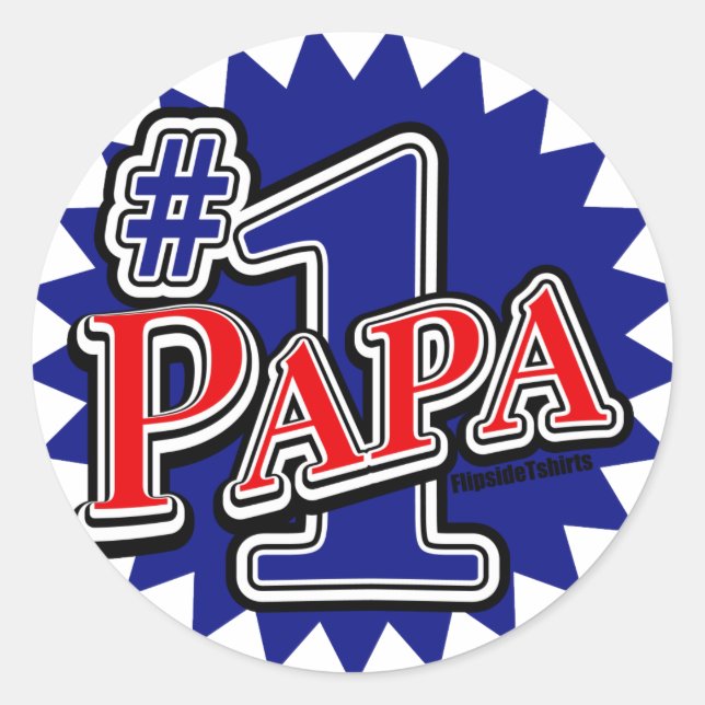 Number 1 Papa Classic Round Sticker (Front)