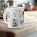 Number 1 Papa Grandpa Photo Collage Gold Frame Coffee Mug<br><div class="desc">Show your grandfather (papa) your love with our personalised #1 papa love heart photo collage mug. Our design features a wrap-around design with a five photo collage design with a modern faux gold overlayed frame on each photo. This special mug is the perfect gift to send to your grandpa for...</div>