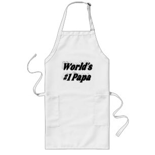 Number 1 Papa with black text Long Apron