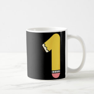 Number 1 Pencil Back to School 1st Birthday First Coffee Mug