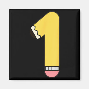 Number 1 Pencil Back to School 1st Birthday First Magnet
