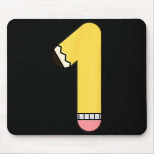 Number 1 Pencil Back to School 1st Birthday First Mouse Pad