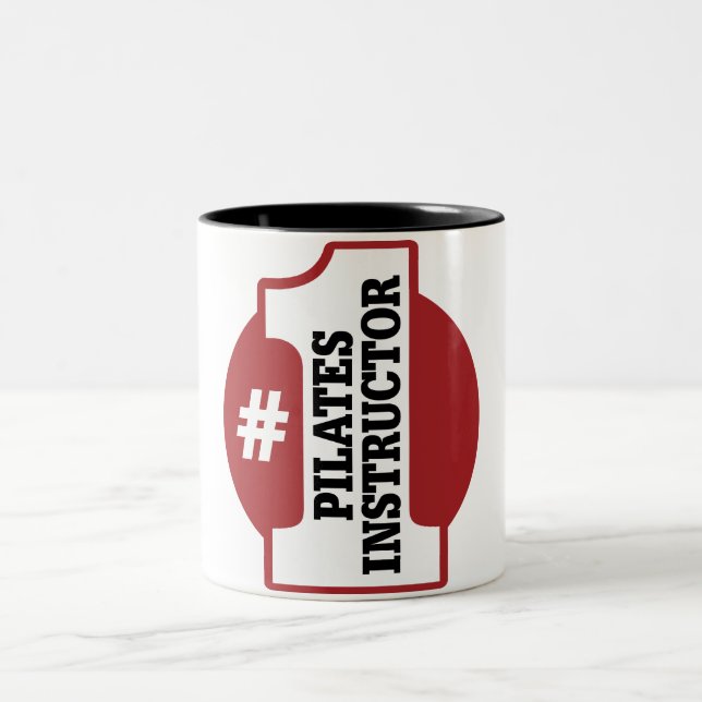 Number 1 Pilates Instructor Two-Tone Coffee Mug (Center)