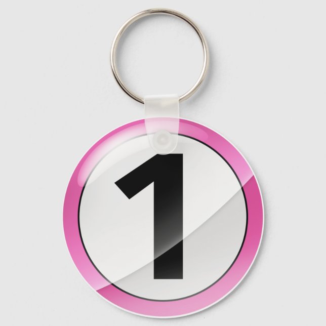 Number 1 pink Key Chain (Front)