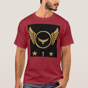 Number 1 Printed Gold Eagle image Maroon Colour T-Shirt