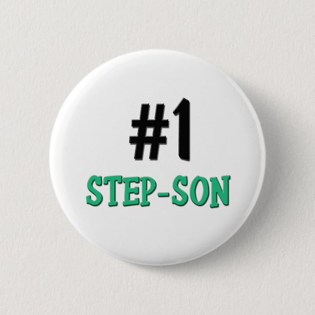 Number 1 Step-Son 6 Cm Round Badge (Front)