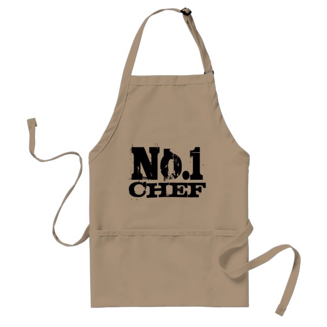 Number 1 - Worlds best chef aprons for men | Beige (Front)