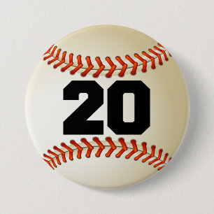 Number 20 Baseball 7.5 Cm Round Badge