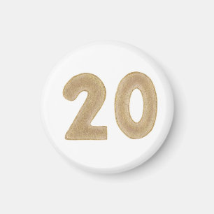 Number 20 in gold on magnets