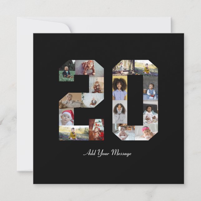 Number 20 Photo Collage Announcement (Front)