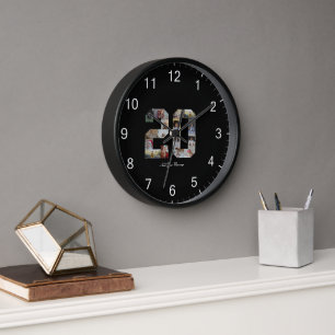 Number 20 Photo Collage Clock