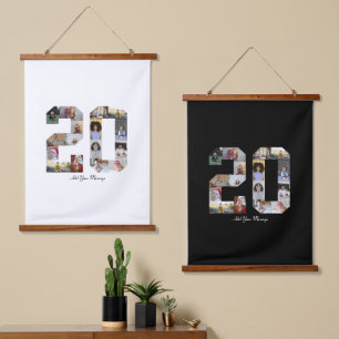 Number 20 Photo Collage Hanging Tapestry