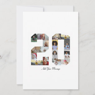 Number 20 Photo Collage Holiday Card