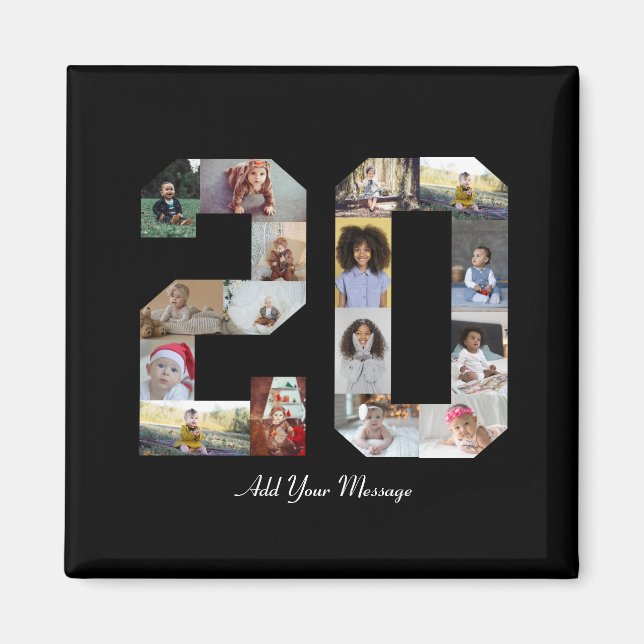 Number 20 Photo Collage Magnet (Front)