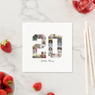 Number 20 Photo Collage Napkin