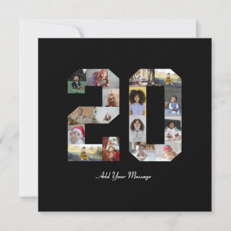 Number 20 Photo Collage Thank You Card