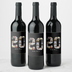 Number 20 Photo Collage Wine Label