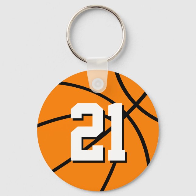 Number 21 basketball keychain | Customisable (Front)
