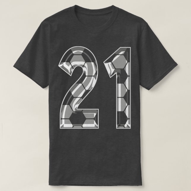 Number 21 Jersey 21 Mum Player Fan T-Shirt (Design Front)