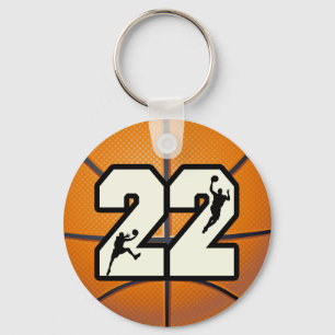 Number 22 Basketball Key Ring