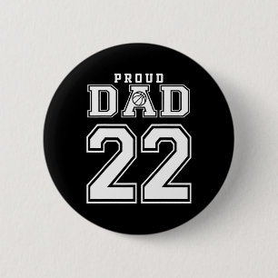 Number 22 Custom Proud Bysketbyll Dad Personalised 6 Cm Round Badge
