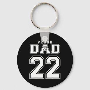 Number 22 Custom Proud Bysketbyll Dad Personalised Key Ring