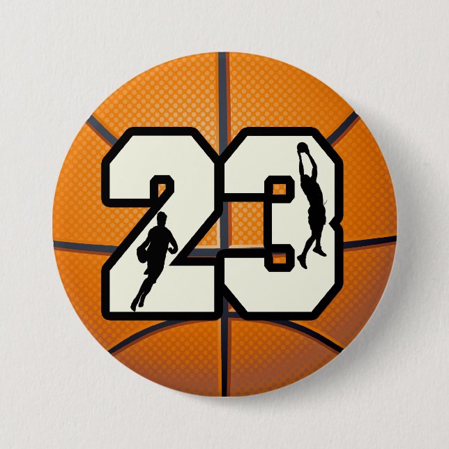 Number 23 Basketball 7.5 Cm Round Badge (Front)