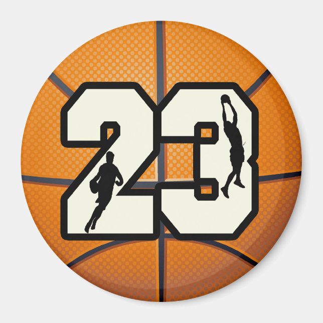 Number 23 Basketball Magnet (Front)