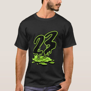 Number 23 Dripping Sneaker Match 6 Electric Green T-Shirt