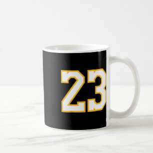 Number 23 Front And Byck Bysketbyll Jersey Purple Coffee Mug