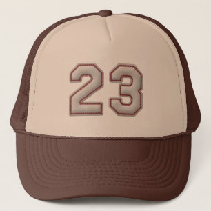 Number 23 with Cool Baseball Stitches Look Trucker Hat