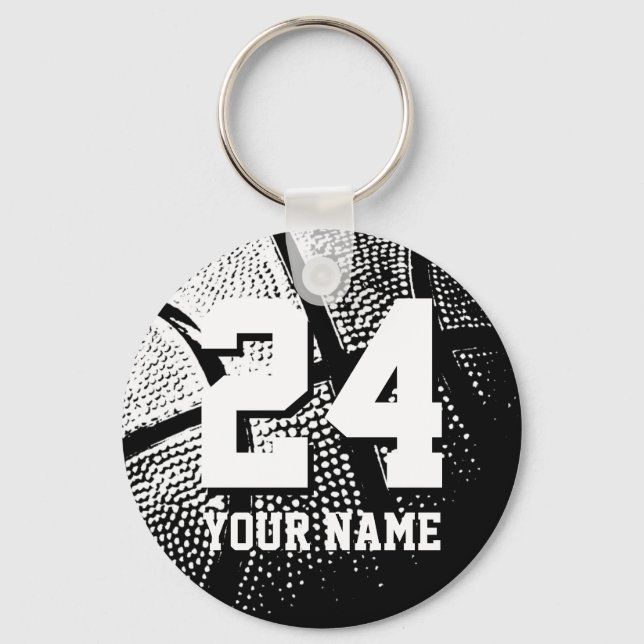 Number 24 basketball keychains | Personalizable (Front)