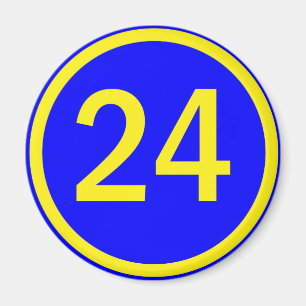 number 24 in a circle magnet